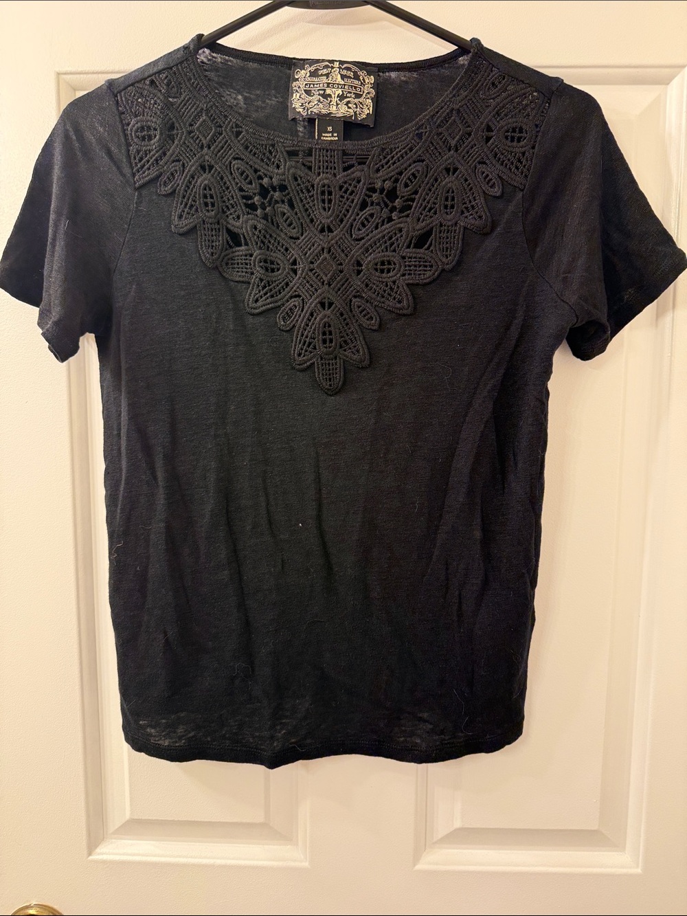 Anthropologie x James Coviello Laced 100% Linen Tee